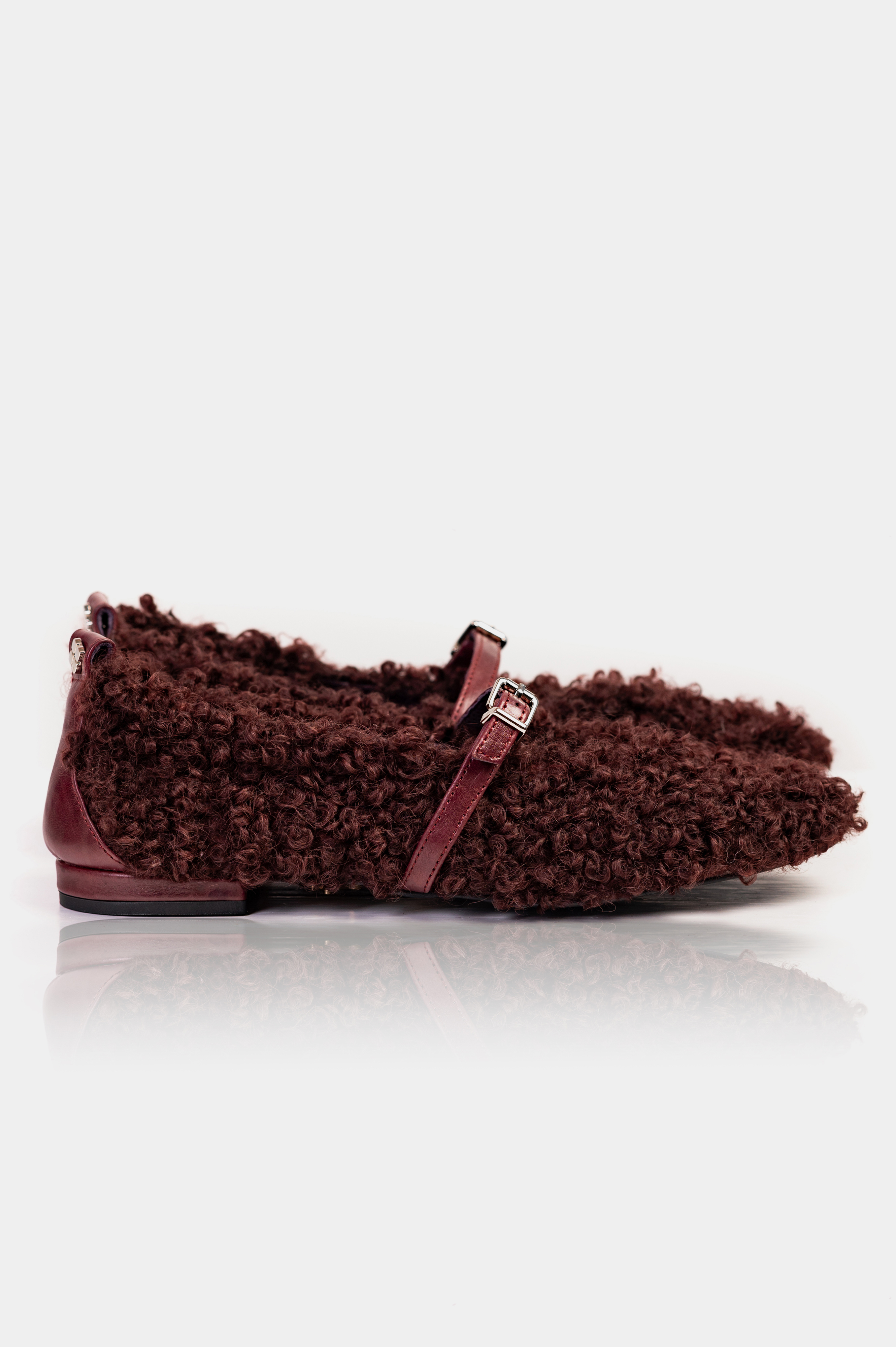 БАЛЕТКИ ХУТРЯНІ БОРДО