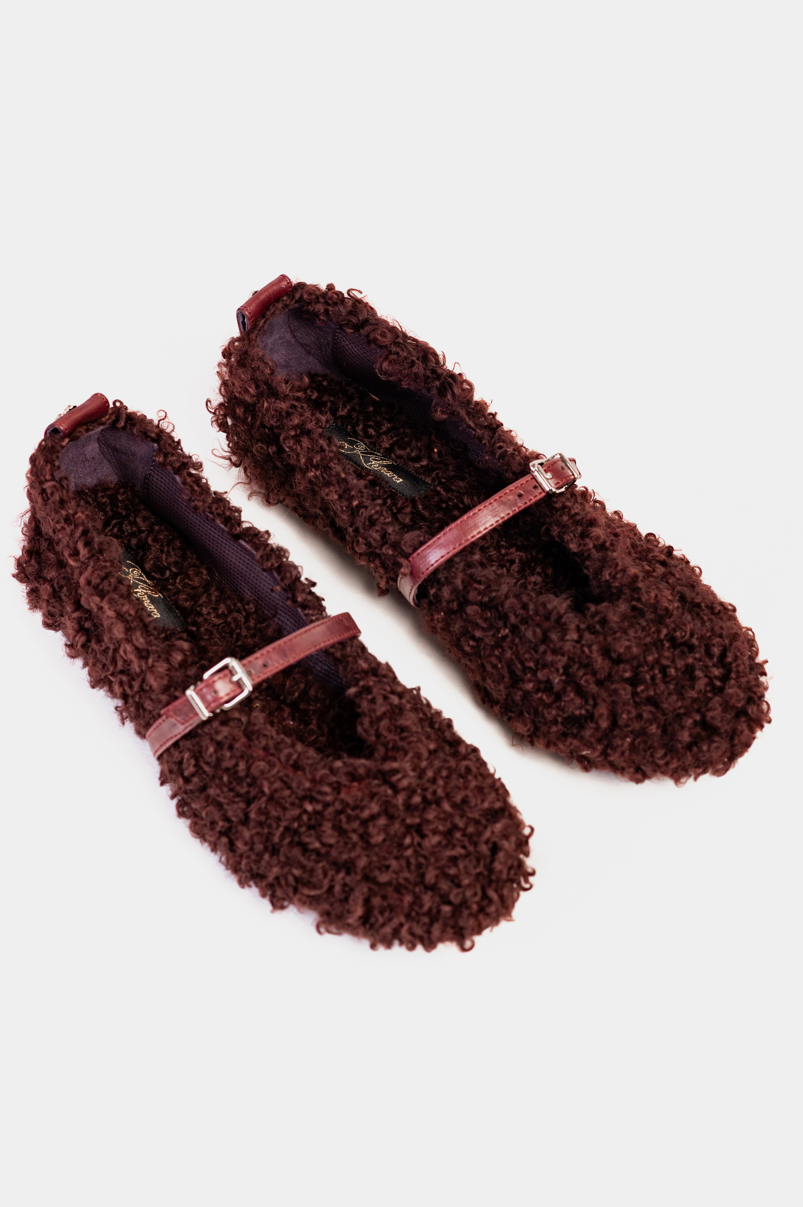 БАЛЕТКИ ХУТРЯНІ БОРДО | Фото 5