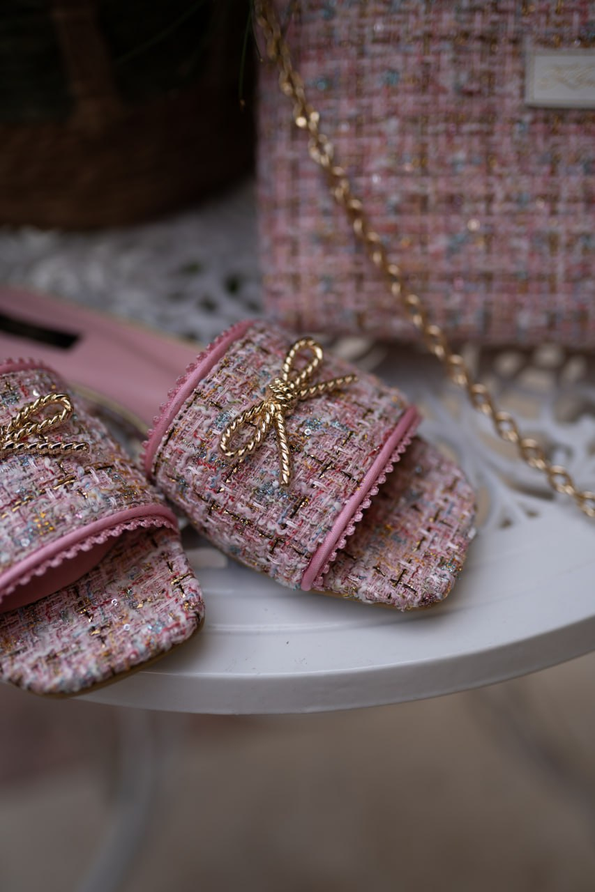 FLAT TVID MULES PINK