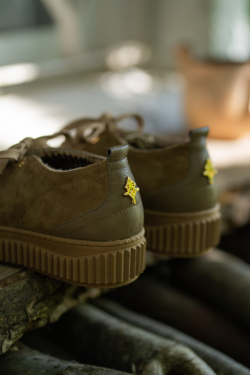 Кеди замшеві коричневі з хутром | Фото 2