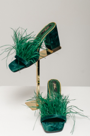 FEATHER MULES emerald 