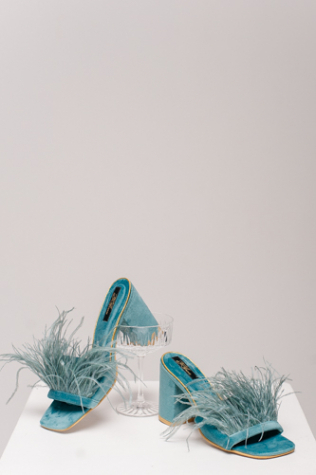 FEATHER MULES mint
