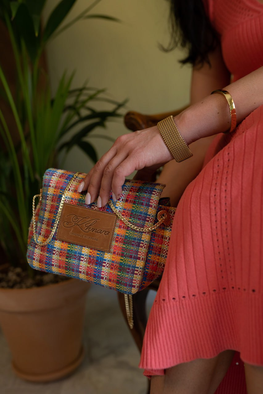 LIA RAFFIA MOSAIC BAG
