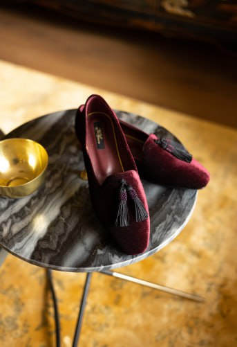 LOAFERS VELVET WINE