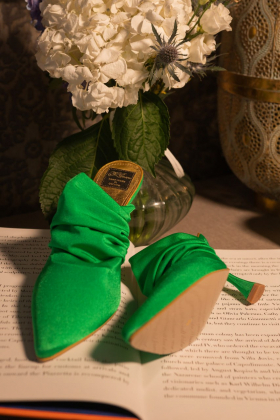 Mules BANDAGE in green color